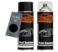TRISTARcolor Car paint Spray can set for KIA 1K Zilinaschwarz Metallic Base coat clear coat spray can 400ml