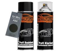 TRISTARcolor Car paint Spray can set for Mini A94 Midnight Black Metallic Base coat clear coat spray can 400ml