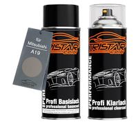 TRISTARcolor Car paint Spray can set for Mitsubishi A19 Cool Silver Metallic/Sterling Silver Metallic Base coat clear coat spray can 400ml