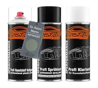 TRISTARcolor Car paint Spray can set for plastic bumper for Aston Martin AST6002D Arden Green Perl Metallic Primer base coat clear coat with plasticizer spray can