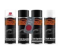 TRISTARcolor Car paint Spray can set for plastic bumper for Citroen EKQ Wicked Red Perl Primer under coat base coat clear coat with plasticizer spray can