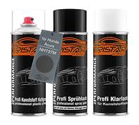 TRISTARcolor Car paint Spray can set for plastic bumper for Honda/Acura NH737M Cinza Paladium Metallic Primer base coat clear coat with plasticizer spray can
