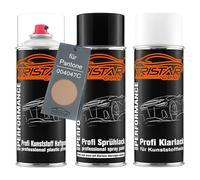 TRISTARcolor Car paint Spray can set for plastic bumper for Pantone 004047C 4047C Sandstone Primer base coat clear coat with plasticizer spray can
