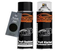 TRISTARcolor Car paint Spray can set for Suzuki ZMV Super Black Perl Base coat clear coat spray can 400ml