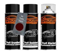 TRISTARcolor Car paint Spray can set for Tesla PR00 Midnight Cherry Red Perl under + base coat clear coat spray can 400ml
