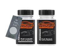 TRISTARcolor Car paint Touch-up pen set for Volvo 2101 Millennium Silver Metallic/White Aluminium Metallic Base coat clear coat 50ml each