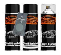 TRISTARcolor Motorcycle paint Spray can set for Kawasaki T8 Pearl Gentry Gray under + base coat clear coat spray can 400ml