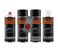 TRISTARcolor Motorcycle paint Spray can set for plastic bumper for Suzuki Motorrad SUZ212 Candy Antares Red Primer under coat base coat clear coat with plasticizer spray can