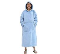 TRISTIN Oversized Hoodie Blanket Extra Long Flannel Wearable Hooded Giant Soft Warm Cosy Thermal Throw Sweatshirt for Unisex Adult Women Men,One Size