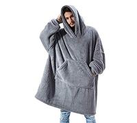 TRISTIN Thicken Sherpa Fluffle Sweatshirt Blanket Warm Cozy Oversized Wearable Pocket Hoodie for Women Men and Teens