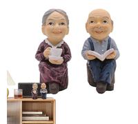 TRISTO Grandma Ornaments for Old Men, Figures for Older Couples, Loving Older Couple Sculptures, Valentine's Day Statue Made of Resin for Husband and Wife, Grandparents, Anniversary, Wedding