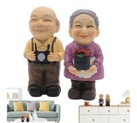 TRISTO Grandma Ornaments for Old Men, Figurines for Older Couples, Loving Older Couple Decoration, Resin Valentine's Day Statue for Husband and Wife, Grandparents,