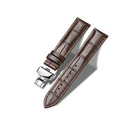 Tristraps Genuine Leather Watch Strap with Butterfly Deployment Clasp 12mm 14mm 16mm 18mm 19mm 20mm 21mm 22mm 23mm 24mm Black Brown Replacement Watch Band for Men Women Waterproof Sweatproof