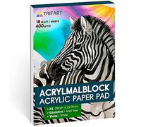 TRITART A4 Acrylic Painting Drawing Pad 400gsm - 18 Sheets for Acrylic - Drawing Paper for Painting - Drawing Book