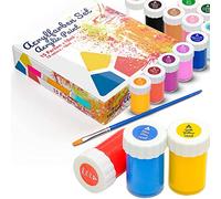 TRITART Acrylic 15 Paints Set With FREE Brushes for Kids & Adults - 18ml Acrylic Paint Pots Suitable for Indoor & Outdoor Painting & Crafts - Non-Toxic & Waterproof