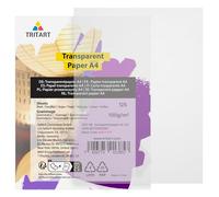 Tritart Tracing Paper A4 100 g/m² (125 Sheet) - Vellum for Printer Drawing Art Sketch Pattern Transfer - Ideal for Wedding Invitation Cards and Sewing Patterns - Transparent White