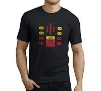 Tritó Design Cotton T-Shirt - Kitt Control Board - Fantastic Car - Knight Rider, Black/White, 3XL Plus