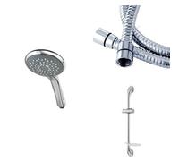 Triton 5 Position Shower Head- Chrome with 1.75m Shower Hose - Chrome and Joshua Riser Rail - Chrome