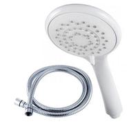 Triton 8000 Series Universal Large Five Spray Shower Head White + 1.25M Hose