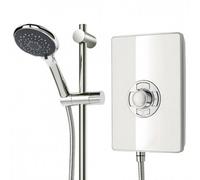 Triton Aspirante 9.5Kw Gloss White Electric Shower Includes 3 Mode Head + Riser