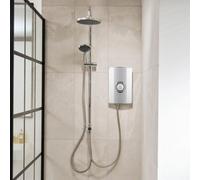 Triton Showers | Collections II DuElec | Aspirante | Electric Shower | Dual Shower Head | 9.5KW | White | Rainfall Shower Head | Triton Electric Shower | Shower Head and Hose Set