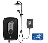 Triton Showers Danzi DuElec™ | Shower Electric | 9.5 KW I Black I Electrical Showers | with Rainfall Showerhead and Anti Twist Hose | Best Electric Shower Units for Bathrooms