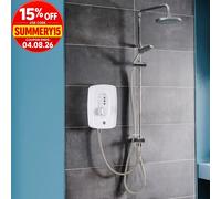 Triton Showers Danzi DuElec | Shower Electric | 9.5 KW I White I Electrical Showers | with Rainfall Showerhead and Anti Twist Hose | Best Electric Shower Units Bathrooms