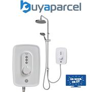 Triton Showers Danzi DuElec | Shower Electric | 9.5 KW I White I Electrical Showers | with Rainfall Showerhead and Anti Twist Hose | Best Electric Shower Units Bathrooms