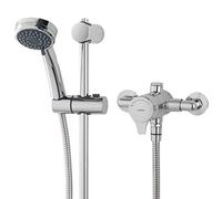 Triton Dene Mini Mixer Shower Sequential Thermostatic Exposed Chrome + Riser Kit