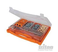 Triton Double Mini Pocket Hole Jig Set Kit 8pce With Screws & Plugs - 425553