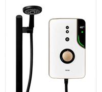 Triton Enlight 9.5Kw Thermostatic Electric Shower Back To Wall Kit Taupe & Black