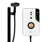 Triton Showers ENlight® | Thermostatic Electric Shower | 9.5 kW | Smart Shower | Digital Shower | Black | Wall Mount | Electric Shower Unit with Black Showerhead & Anti Twist Hose | Brass