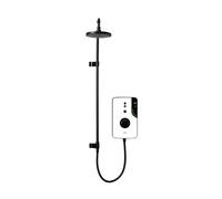 Triton Enlight 9.5Kw White Thermostatic Electric Shower Black Uniq Rainshower