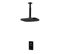 Triton ENVI® | Thermostatic Electric Shower | 9 kW | Fixed Head | Smart Shower | Digital Shower | with Showerhead & Anti Twist Hose | Black | Rainfall Showerhead