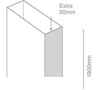 Triton Fast Fix Chrome Effect 20mm Slider Extension Profile (H)1900mm