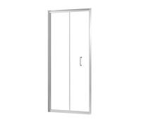 Triton Fast Fix Chrome Effect Clear Bi-Fold Shower Door (H)190Cm (W)80Cm