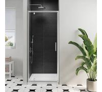 Triton Fast Fix Chrome Effect Clear Pivot Door Shower Door (H)190Cm (W)76Cm