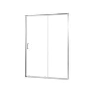 Triton Fast Fix Chrome Effect Clear Sliding Shower Door (H)190Cm (W)110Cm