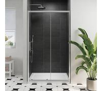 Triton Fast Fix Framed Clear Chrome Effect Rectangular Shower Enclosure - Sliding Door (W)170Cm (D)3Cm