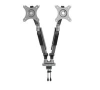 Triton gas lift space-saving double monitor arm - silver