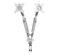 Triton gas lift space-saving double monitor arm - white