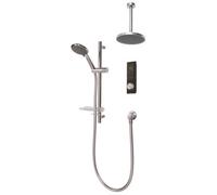 Triton Home Black Ceiling Fed Thermostatic Mixer Shower With 2 Heads & 1.5M Hose Length