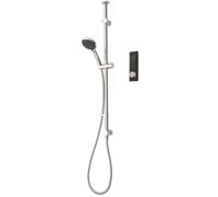 Triton Showers Home Digital Mixer Shower - Circular - Single Outlet All-in-One Ceiling Pack with Riser Rail (Pumped)