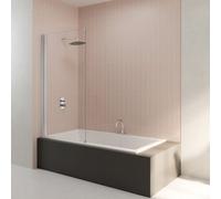 Triton Straight Chrome Effect Frame Bath Screen (W)800mm (H)1500mm