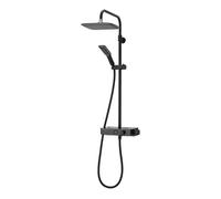 Triton Matt Black Brushed Steel Effect Rear Fed Thermostatic Mixer Shower With 2 Heads & 1.25M Hose Length