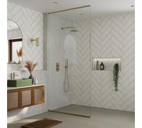 Triton Mdf Bathroom & Wet Room Decorative Panel (H)2400mm (W)1200mm - Matt Almalfi Marble Effect