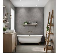 Triton Mdf Tongue & Groove Bathroom & Wet Room Decorative Panel (H)2400mm (W)1200mm - Matt Milan Concrete