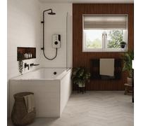 Triton Mdf Tongue & Groove Bathroom & Wet Room Decorative Panel (H)2400mm (W)598mm - Matt Pearl White