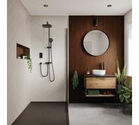 Triton Mdf Tongue & Groove Bathroom & Wet Room Decorative Panel (H)2400mm (W)598mm - Matt Silver Grey