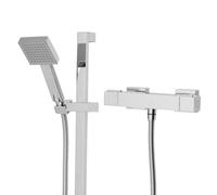 Triton Muse Square Thermostatic Bar Mixer Shower Exposed Chrome + Riser Rail